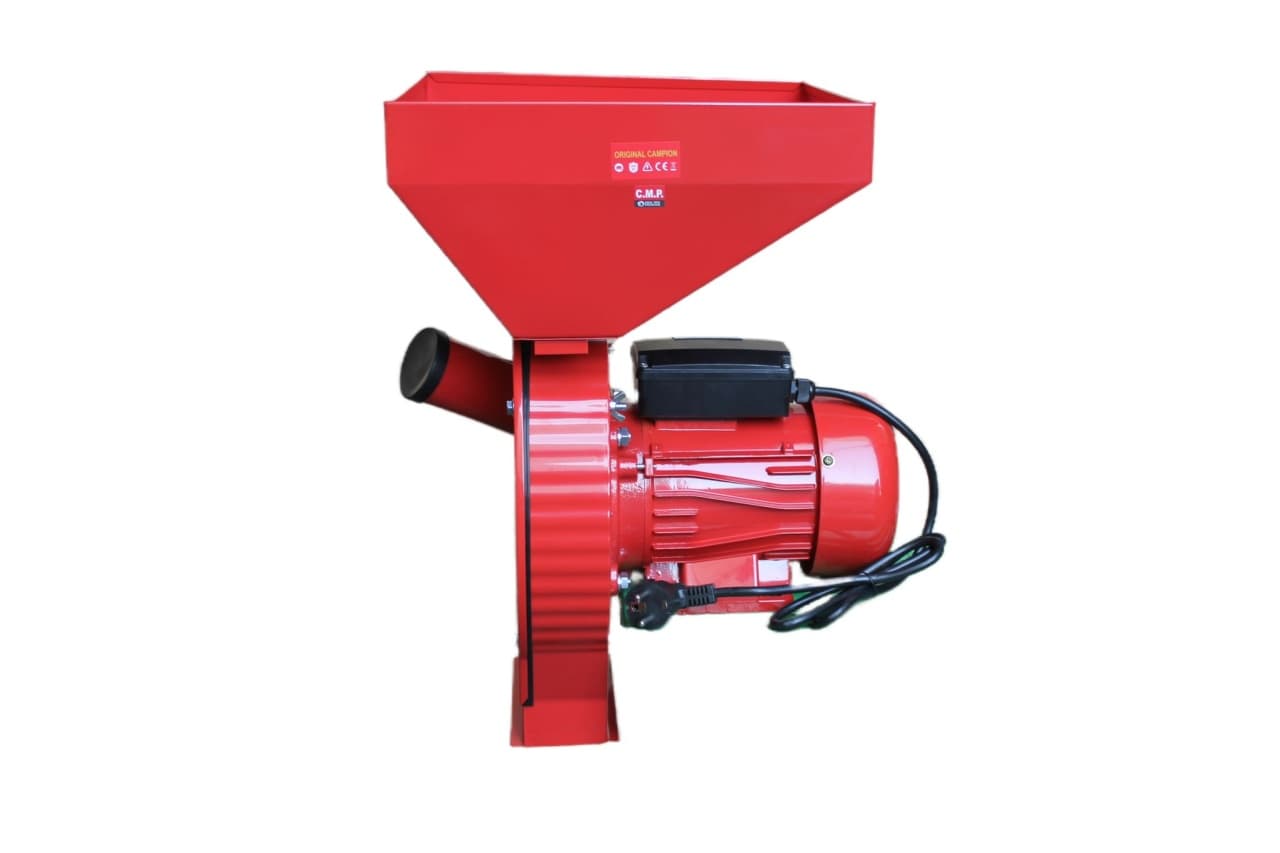 Moara Electrica Rosie pentru Uruiala CMP1335R, 4.5KW, 300kg/ora, Motor Electric 100% Cupru, 20 Ciocanele, 4 Site Interschimbabile, Cuva Metalica Extra Mare, Butuc Direct pe Ax, Protectie Suprasarcina — reducere 17% de la 299 lei la 248 lei