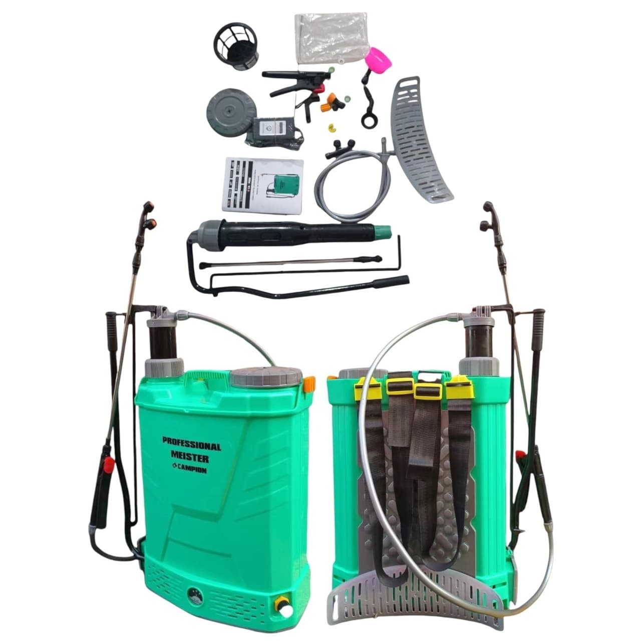 Pompa de Stropit Electrica cu Acumulator CMP1759, 16L, 12V 8Ah, Presiune Reglabila pana la 4 Bar, Autonomie 3-5 Ore, Lance Telescopica Inox, Duze Interschimbabile, Incarcator Inclus, Curele Captusite — reducere 42% de la 221 lei la 128 lei