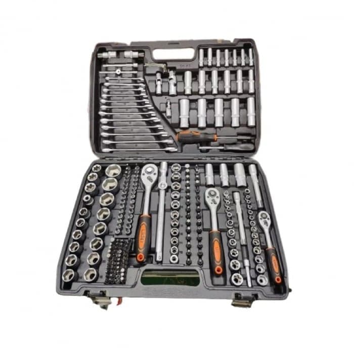 Trusa chei tubulare 216 piese, Crom Vanadiu, 1/2", 1/4", 3/8", Profesionala, Craft-Tec MX946 — reducere 27% de la 411 lei la 299 lei