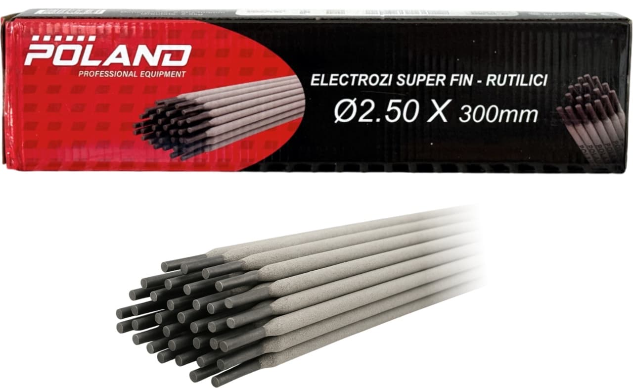 Electrozi sudura 2.5mm, rutilici Super Fin, 90–140A, 2.5kg, Poland B1690 — reducere 18% de la 33 lei la 27 lei