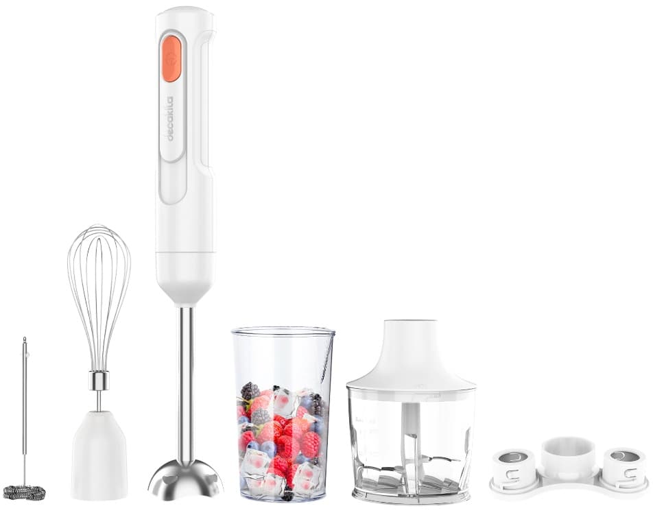 Blender mixer cu baterie 5 in 1, 60W, fara fir, 0.5L, alb, Decakila KMJB042W — reducere 55% de la 221 lei la 99,99 lei