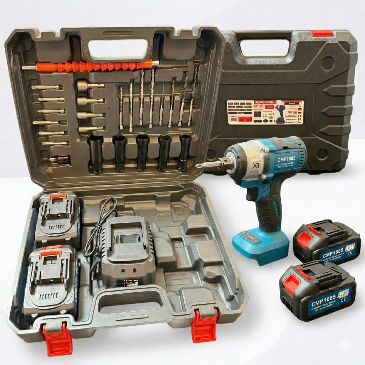 Masina de insurubat Cheie cu impact 350nM, cu 2 acumulatori 48v,, 3000rpm, 3200bpm Campion PROFESSIONAL CMP1685 — reducere 44% de la 369 lei la 208 lei