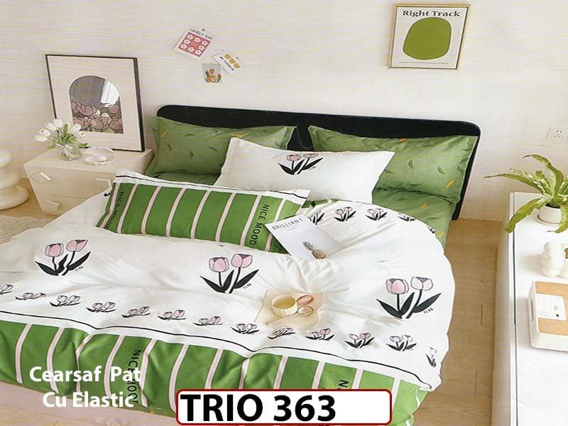 Lenjerie din FINET cu 6 piese cu cearceaf elastic - TRIO363 — reducere 63% de la 319 lei la 119 lei