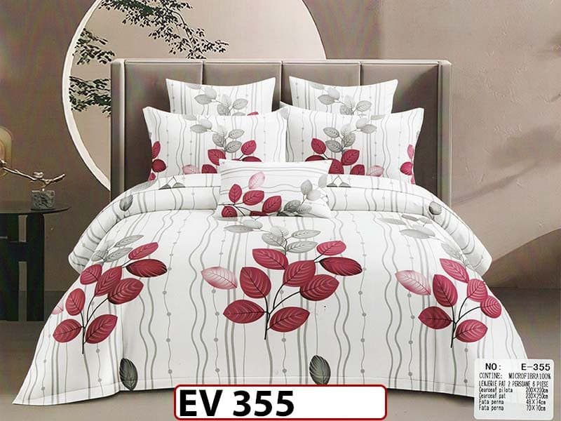 Lenjerie din bumbac Satinat 6 piese Casa New Concept - EV355 — reducere 41% de la 219 lei la 129 lei