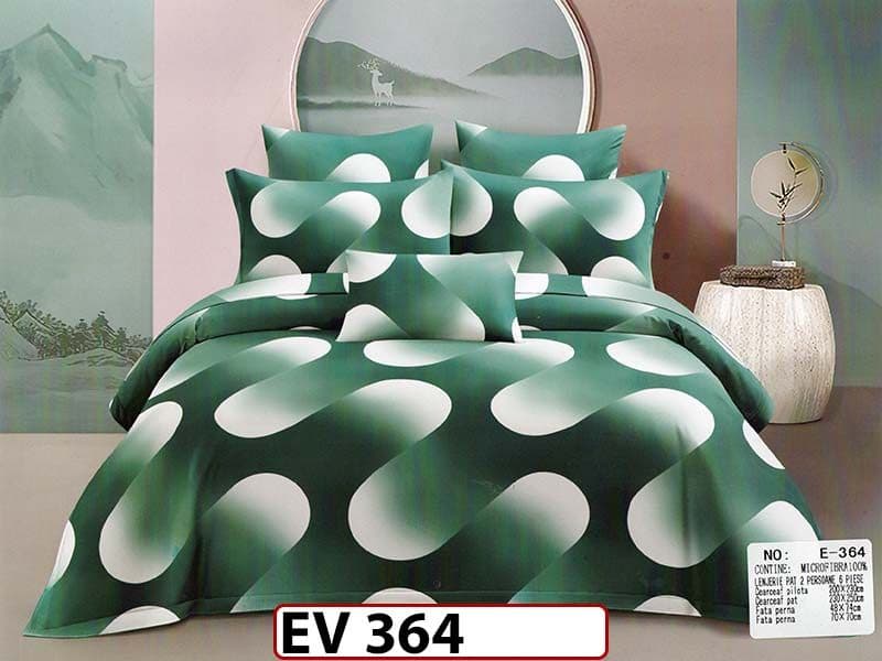 Lenjerie din bumbac Satinat 6 piese Casa New Concept - EV364 — reducere 41% de la 219 lei la 129 lei