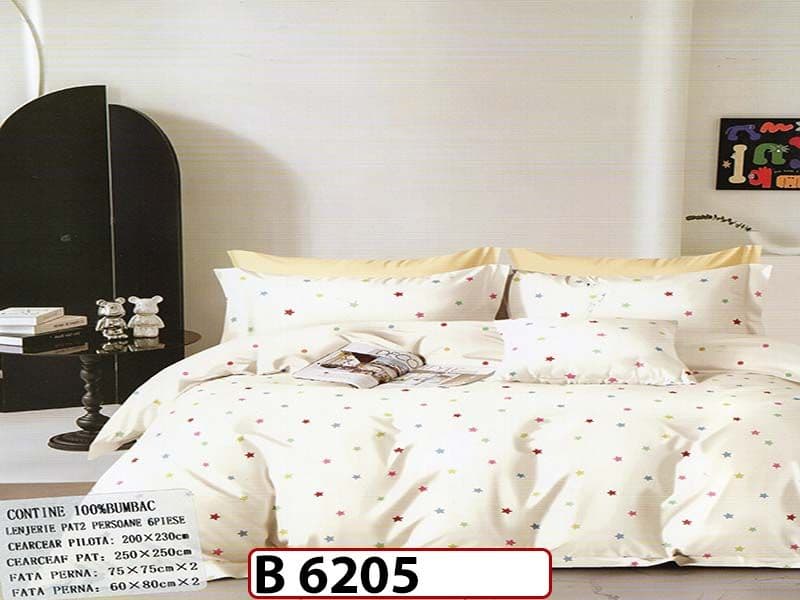 Lenjerie din bumbac 100% 6 piese - B 6205 — reducere 22% de la 280 lei la 219 lei