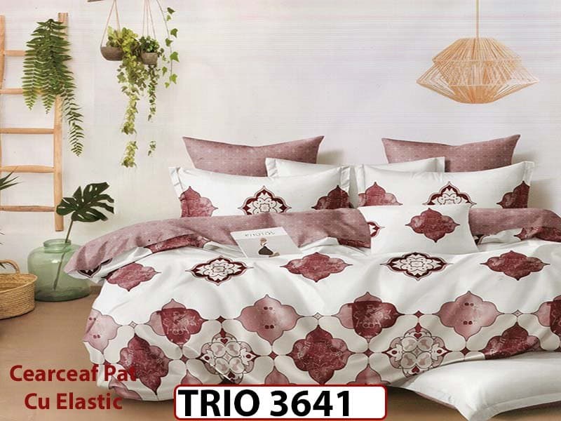 Lenjerie din FINET cu 6 piese cu cearceaf elastic - TRIO3641 — reducere 63% de la 319 lei la 119 lei
