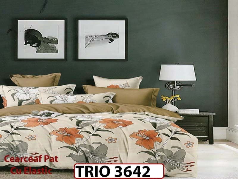 Lenjerie din FINET cu 6 piese cu cearceaf elastic - TRIO3642 — reducere 63% de la 319 lei la 119 lei