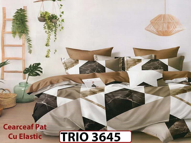Lenjerie din FINET cu 6 piese cu cearceaf elastic - TRIO3645 — reducere 63% de la 319 lei la 119 lei