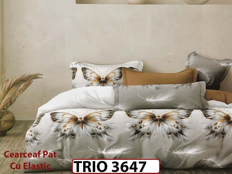 Lenjerie din FINET cu 6 piese cu cearceaf elastic - TRIO3647 — reducere 63% de la 319 lei la 119 lei