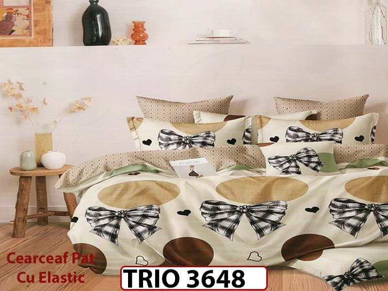 Lenjerie din FINET cu 6 piese cu cearceaf elastic - TRIO3648 — reducere 63% de la 319 lei la 119 lei