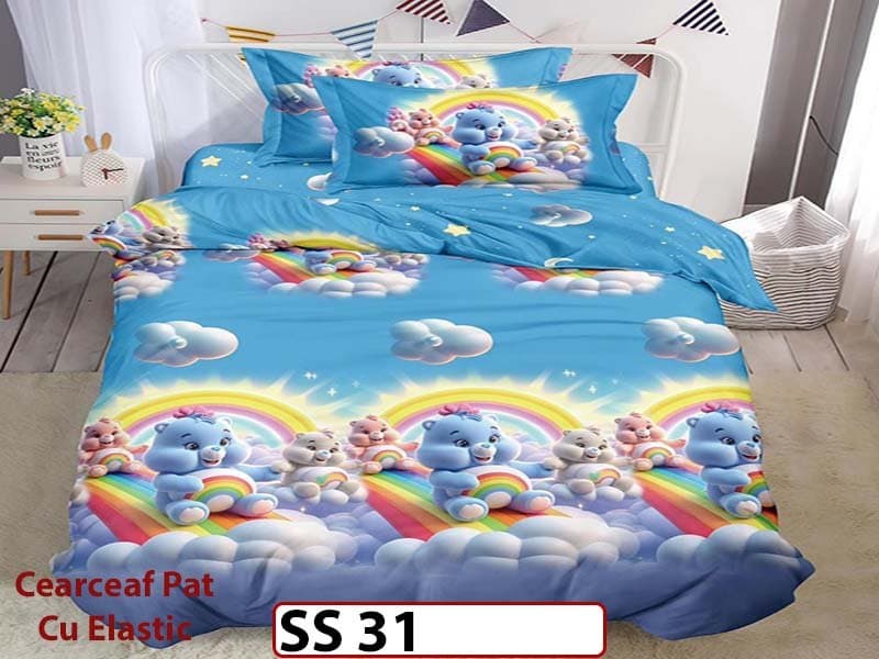 Lenjerie din finet 4 piese 1 Persoana Cearceaf cu Elastic - SS 31 — reducere 39% de la 180 lei la 109 lei