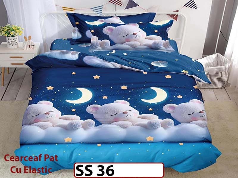 Lenjerie din finet 4 piese 1 Persoana Cearceaf cu Elastic - SS 36 — reducere 39% de la 180 lei la 109 lei