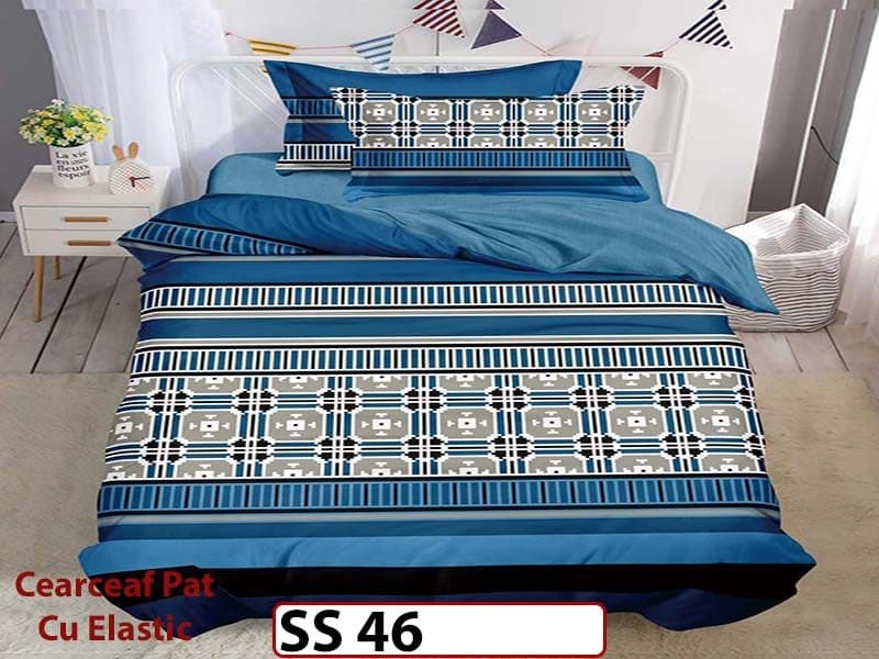 Lenjerie din finet 4 piese 1 Persoana Cearceaf cu Elastic - SS 46 — reducere 39% de la 180 lei la 109 lei
