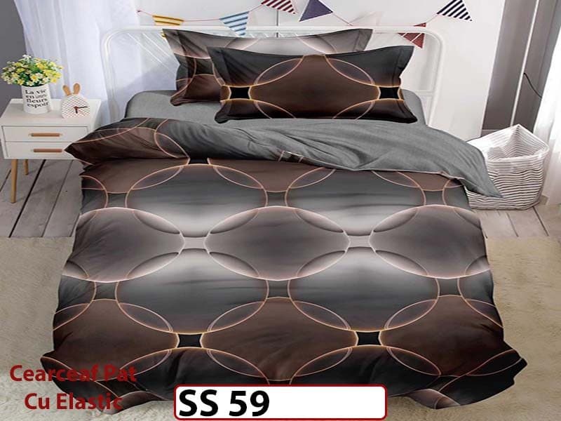 Lenjerie din finet 4 piese 1 Persoana Cearceaf cu Elastic - SS 59 — reducere 39% de la 180 lei la 109 lei