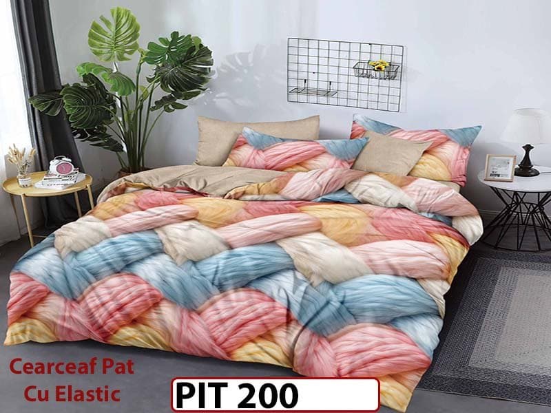 Lenjerie din finet 6 piese si cearceaf cu elastic - PIT200 — reducere 30% de la 199 lei la 139 lei