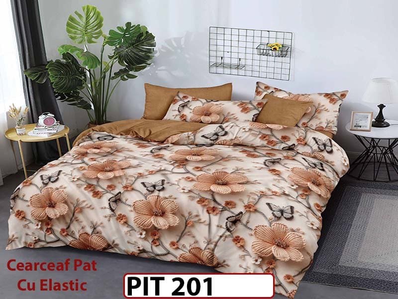 Lenjerie din finet 6 piese si cearceaf cu elastic - PIT201 — reducere 30% de la 199 lei la 139 lei