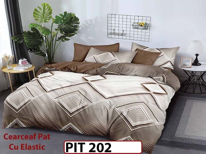 Lenjerie din finet 6 piese si cearceaf cu elastic - PIT202 — reducere 30% de la 199 lei la 139 lei