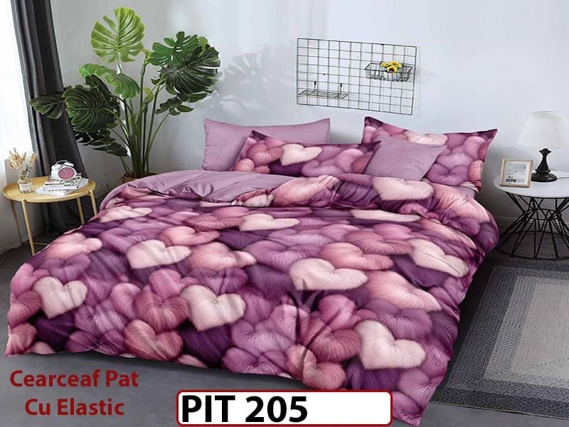 Lenjerie din finet 6 piese si cearceaf cu elastic - PIT205 — reducere 30% de la 199 lei la 139 lei