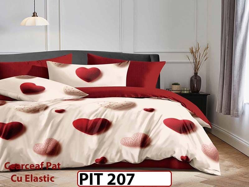 Lenjerie din finet 6 piese si cearceaf cu elastic - PIT207 — reducere 30% de la 199 lei la 139 lei