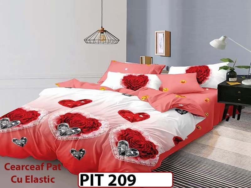 Lenjerie din finet 6 piese si cearceaf cu elastic - PIT209 — reducere 30% de la 199 lei la 139 lei