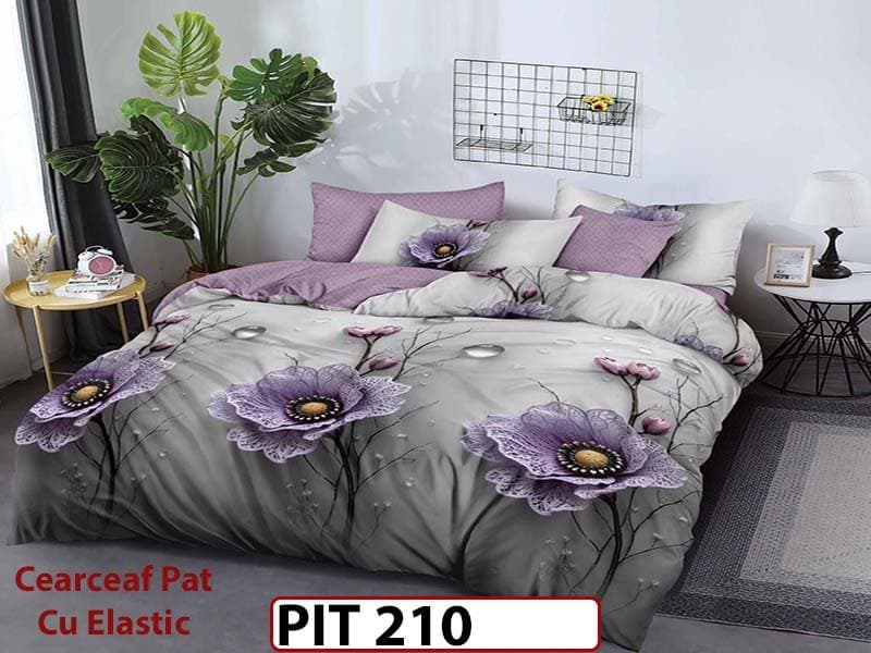 Lenjerie din finet 6 piese si cearceaf cu elastic - PIT210 — reducere 30% de la 199 lei la 139 lei