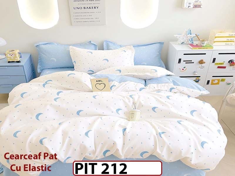 Lenjerie din finet 6 piese si cearceaf cu elastic - PIT212 — reducere 30% de la 199 lei la 139 lei