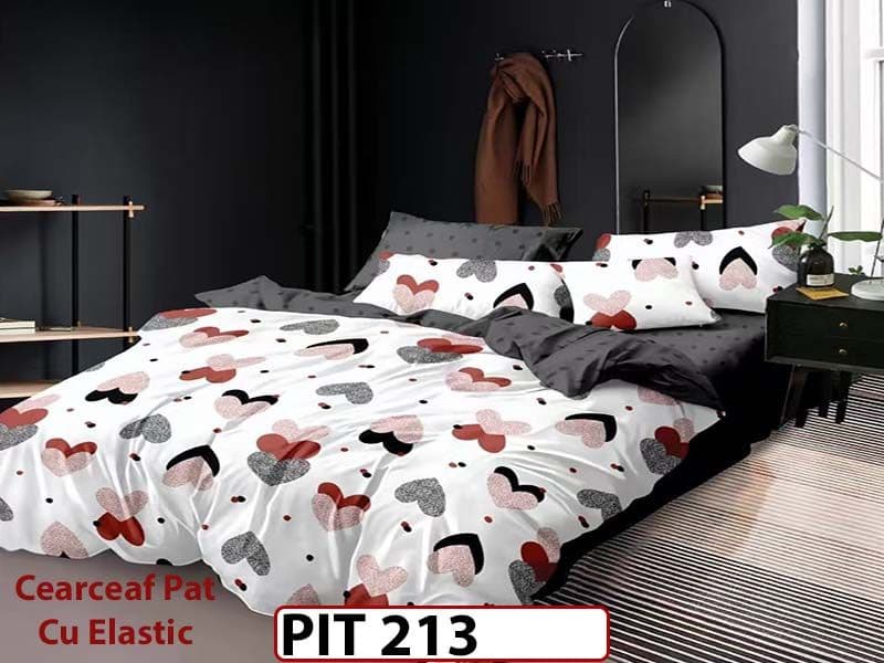 Lenjerie din finet 6 piese si cearceaf cu elastic - PIT213 — reducere 30% de la 199 lei la 139 lei