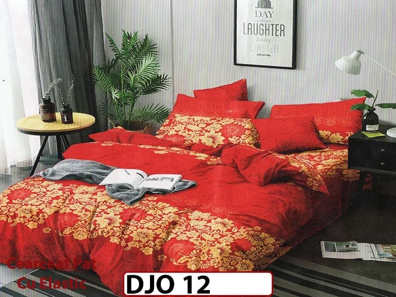 Lenjerie 3D din finet 4 piese 1 Persoana Cearceaf cu Elastec - DJO12 — reducere 34% de la 180 lei la 119 lei