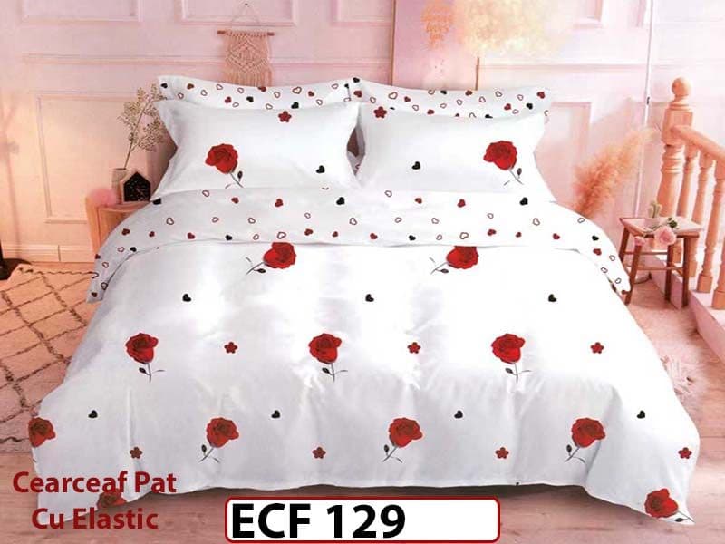Lenjerie din finet 6 piese si cearceaf cu elastic - ECF 129 — reducere 30% de la 199 lei la 139 lei