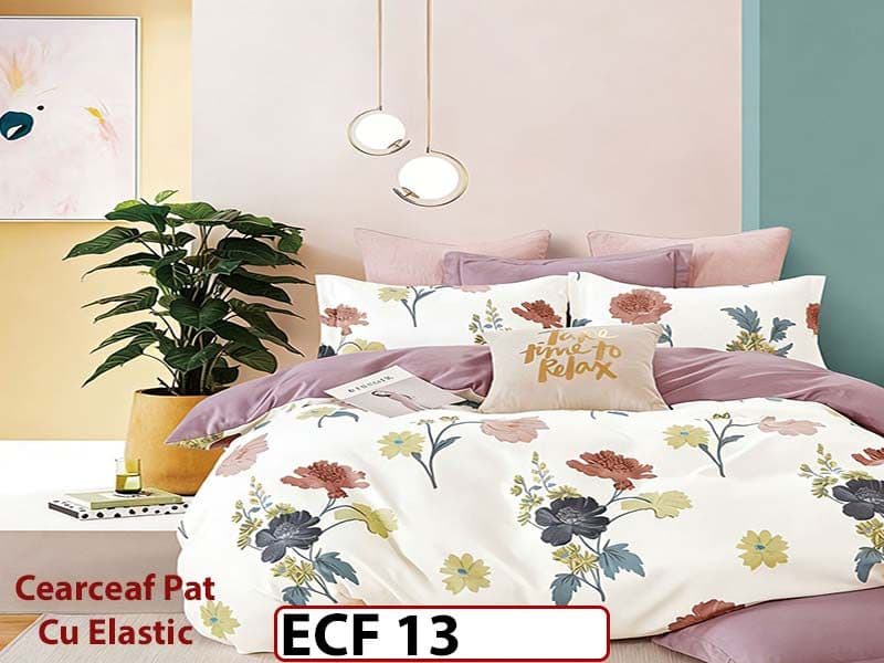 Lenjerie din finet 6 piese si cearceaf cu elastic - ECF 13 — reducere 30% de la 199 lei la 139 lei