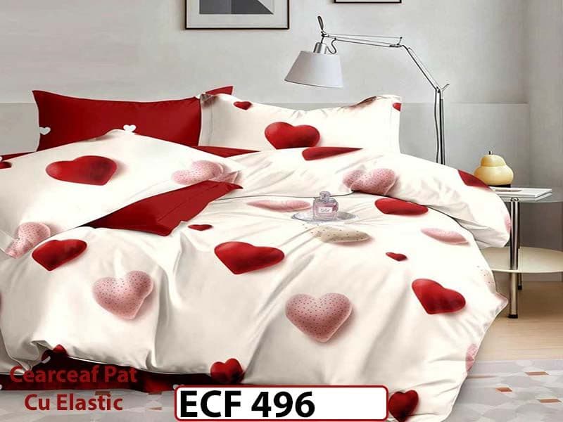 Lenjerie din finet 6 piese si cearceaf cu elastic - ECF 496 — reducere 30% de la 199 lei la 139 lei