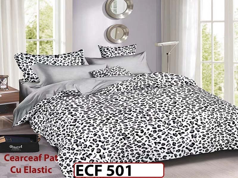 Lenjerie din finet 6 piese si cearceaf cu elastic - ECF 501 — reducere 30% de la 199 lei la 139 lei