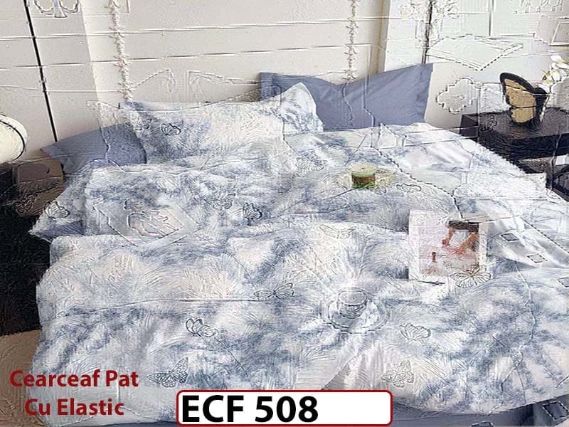 Lenjerie din finet 6 piese si cearceaf cu elastic - ECF 508 — reducere 30% de la 199 lei la 139 lei