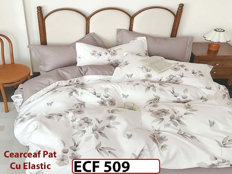 Lenjerie din finet 6 piese si cearceaf cu elastic - ECF 509 — reducere 30% de la 199 lei la 139 lei