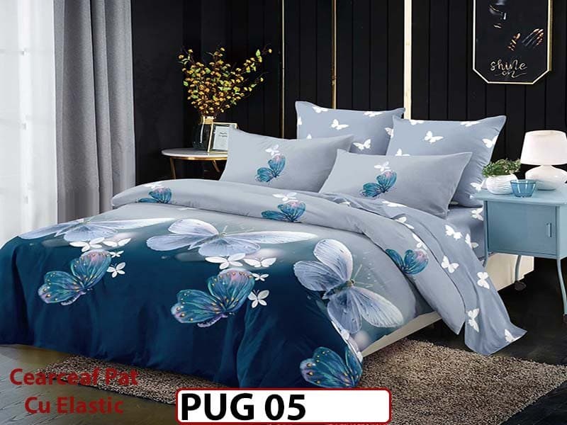 Lenjerie din finet 6 piese si cearceaf cu elastic - PUG 05 — reducere 30% de la 199 lei la 139 lei