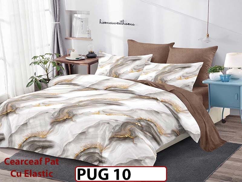 Lenjerie din finet 6 piese si cearceaf cu elastic - PUG 10 — reducere 30% de la 199 lei la 139 lei