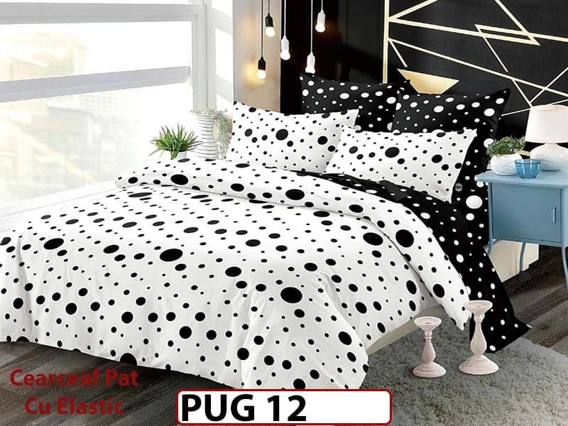 Lenjerie din finet 6 piese si cearceaf cu elastic - PUG 12 — reducere 30% de la 199 lei la 139 lei