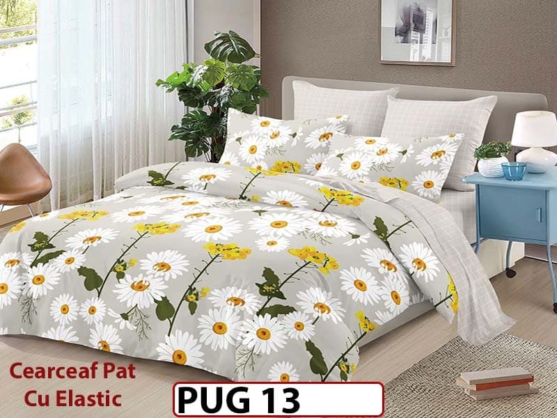 Lenjerie din finet 6 piese si cearceaf cu elastic - PUG 13 — reducere 30% de la 199 lei la 139 lei