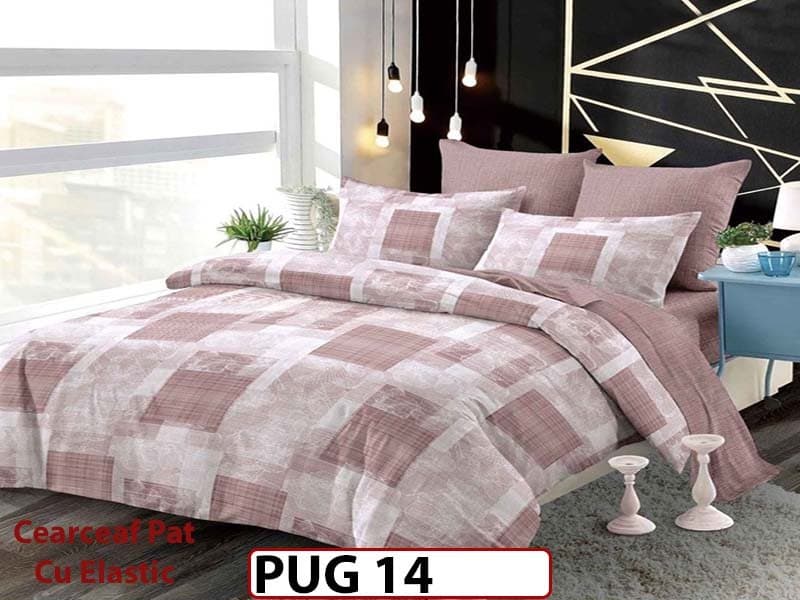 Lenjerie din finet 6 piese si cearceaf cu elastic - PUG 14 — reducere 30% de la 199 lei la 139 lei