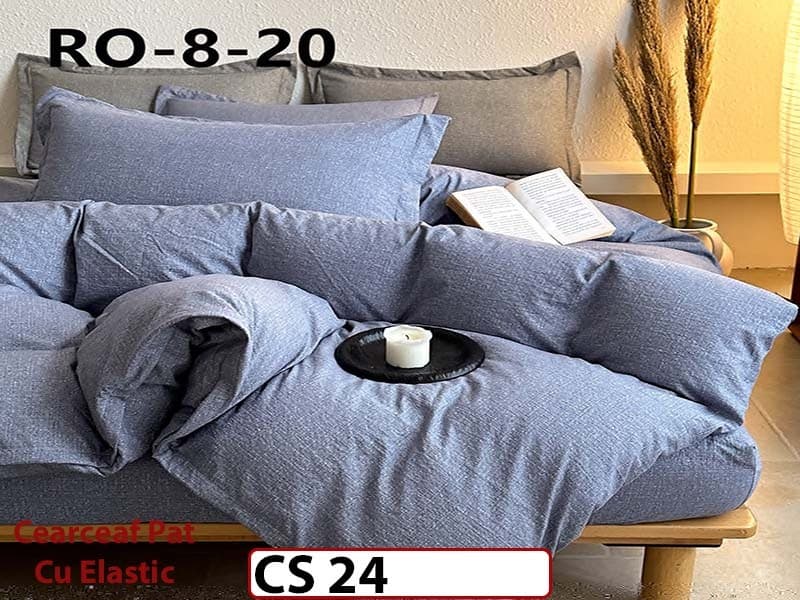 Lenjerie de pat dublă 4 piese, cu imprimeu modern, material fin și răcoros CS 24 — reducere 42% de la 289 lei la 169 lei
