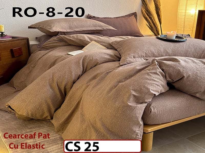 Lenjerie de pat dublă 4 piese, cu imprimeu modern, material fin și răcoros CS 25 — reducere 42% de la 289 lei la 169 lei