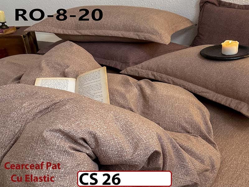 Lenjerie de pat dublă 4 piese, cu imprimeu modern, material fin și răcoros CS 26 — reducere 42% de la 289 lei la 169 lei
