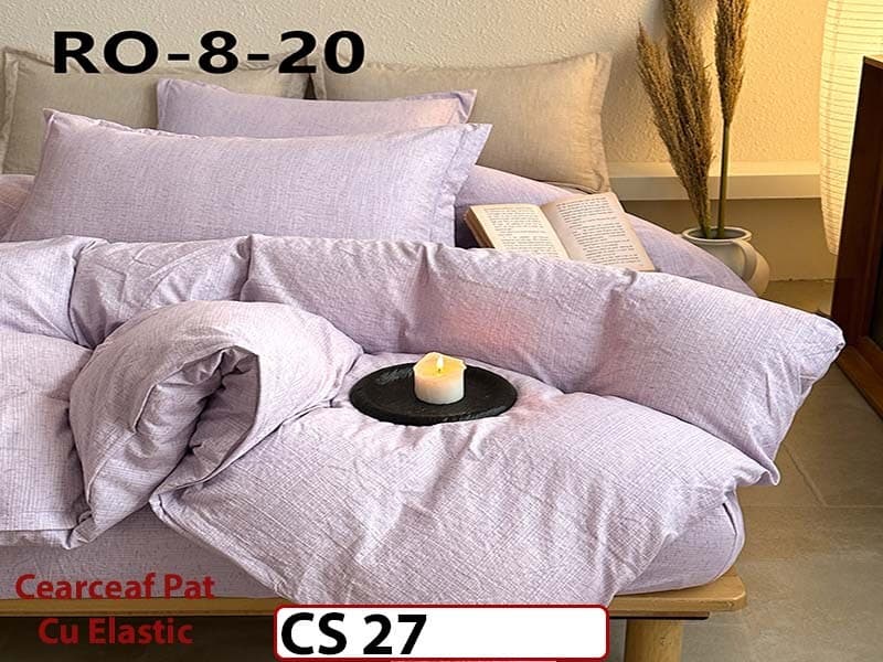 Lenjerie de pat dublă 4 piese, cu imprimeu modern, material fin și răcoros CS 27 — reducere 42% de la 289 lei la 169 lei