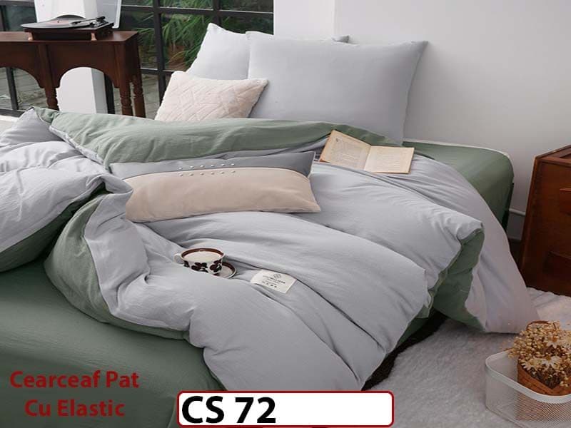 Lenjerie de pat dublă 4 piese, cu imprimeu modern, material fin și răcoros CS 72 — reducere 42% de la 289 lei la 169 lei