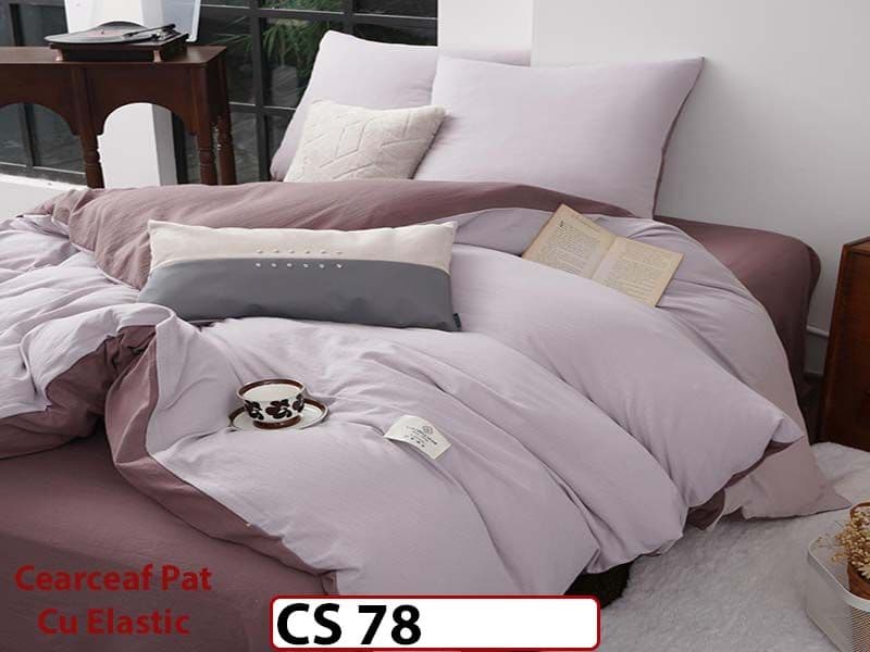 Lenjerie de pat dublă 4 piese, cu imprimeu modern, material fin și răcoros CS 78 — reducere 42% de la 289 lei la 169 lei