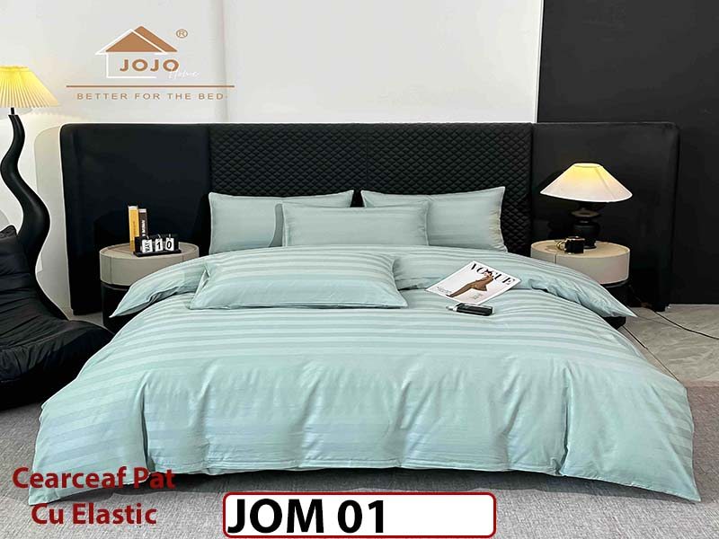 Lenjerie de pat Damasc 100% Bumbac 6 Piese - JOM 01 — reducere 34% de la 349 lei la 229 lei