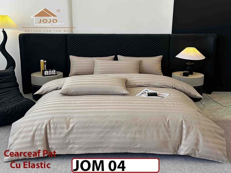 Lenjerie de pat Damasc 100% Bumbac 6 Piese - JOM 04 — reducere 34% de la 349 lei la 229 lei