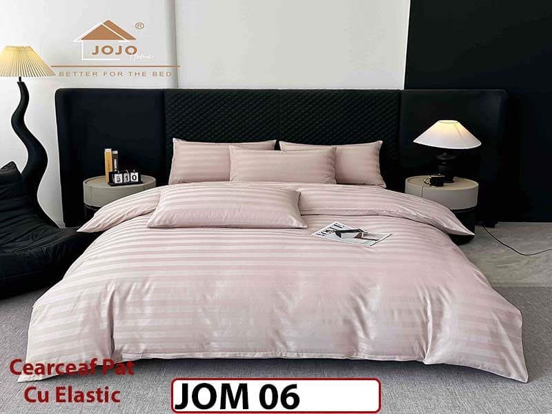 Lenjerie de pat Damasc 100% Bumbac 6 Piese - JOM 06 — reducere 34% de la 349 lei la 229 lei