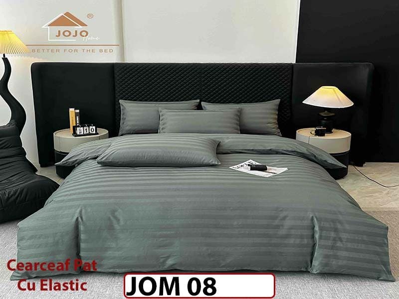 Lenjerie de pat Damasc 100% Bumbac 6 Piese - JOM 08 — reducere 34% de la 349 lei la 229 lei